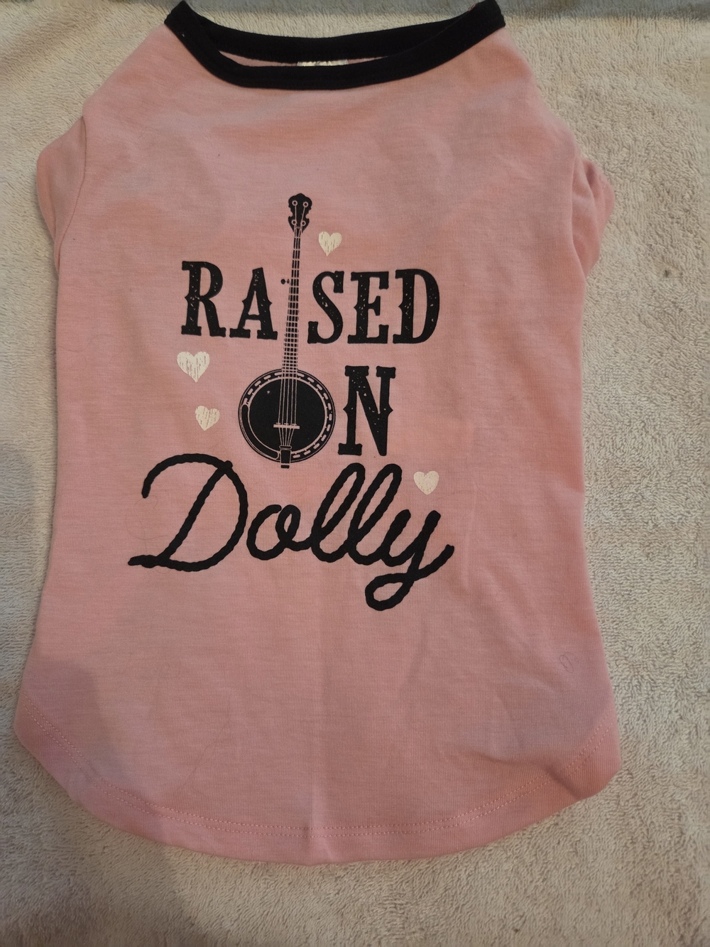 Raised on Dolly Pink Dog Tee Size Medium But Runs Small